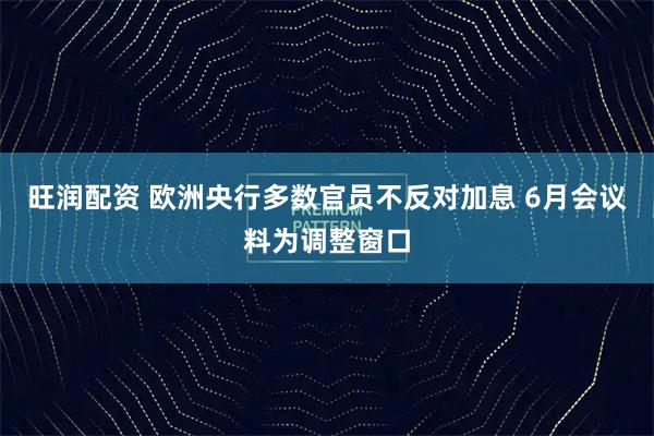 旺润配资 欧洲央行多数官员不反对加息 6月会议料为调整窗口